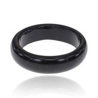 Кольцо из камня ЧЕРНЫЙ АГАТ - для защиты и процветания (размер 8 (18 мм.)), 1 шт.: 