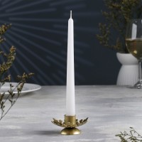 Подсвечник "Изморозь" металл на одну свечу, 9,2х9,2х4,1 см, золотой: 