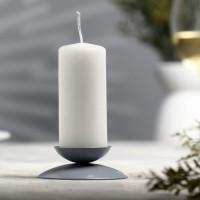 Подсвечник "Гадальный Н" металл на 1 свечу, 7,3х3 см, серый: 