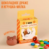 Драже шоколадное с мялкой-антистресс «У меня лапки-царапки», 30 г.: Цвет: Минимальная партия
1