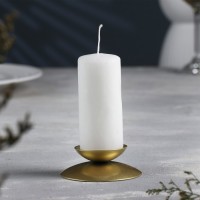 Подсвечник "Гадальный Н" металл на одну свечу, 7,3х3 см, золотой: 