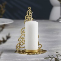 Подсвечник "Елка гламурная" металл на одну свечу, 9,9х13,4 см, золотой: 