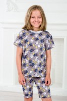 Пижама детская из футболки и бридж из кулирки Мишки №А-06626