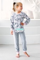 Пижама детская из джемпера и брюк из кулирки Олененок розовый №А-06300