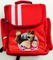 Рюкзак красный ортопедический "Маша и Медведь": 