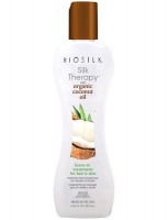 Biosilk silk therapy organic coconut oil несмываемое 167 мл БС: Biosilk silk therapy organic coconut oil несмываемое 167 мл  легкое несмываемое средство, великолепно укрепляет и восполняет запас влаги внутри волоса.
Помогает сделать волосы более послушными и предотвращает появление секущихся кончиков, обеспечивая гладкость и великолепный блеск волос. Средство можно использовать как легкое увлажняющее масло, которое успокаивает сухую кожу, придавая ей легкое сияние и делая ее мягкой и гладкой.
Способ применения:
Нанести необходимое количество средства на ладони, распределить по сухим или влажным волосам от середины длины к кончикам. Нанести на кожу и помассировать сухие участки. Использовать по мере необходимости.