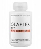 Olaplex №6 bond smoother несмываемый крем система защиты волос 100 мл: Концентрированный, но легкий разглаживающий и восстанавливающий стайлинг-уход.
• разглаживает и восстанавливает волосы;
• делает их шелковистыми, послушными и устраняет фриззи-эффект;
• ускоряет процесс сушки волос и облегчает укладку;
• укрепляет, увлажняет, повышает прочность и целостность волос, не утяжеляя их;
• защищает от негативного воздействия во время укладки феном и/или горячими инструментами;
• сохраняет цвет окрашенных волос.
Любая комбинация продуктов в системе ухода и защиты волос Olaplex работает:
№3 + №4 + №5 + №6 = активное комплексное восстановление, защита и уход за поврежденными волосами, которые часто окрашиваются, обесцвечиваются или подвергаются химической завивки.
№4 + №5 + №6 = ежедневная защита и уход за нормальными волосами, для укладки которых часто используется фен и/или горячие инструменты.
№4 + №5 =  универсальный базовый набор для ежедневного очищения и ухода за волосами любого
№3 + №6 = дополнение ритуала ухода за волосами активными продуктами системы Olaplex для восстановления структуры, контроля, гладкости и блеска волос.
Запатентованная технология Olaplex обеспечивает защиту и восстановление поврежденных волос, воздействуя непосредственно на химические связи в структуре волос.
Кокосовое масло - один из лучших натуральных компонентов для питания волос. Укрепляет волосы изнутри и предотвращает ломкость и защищает волосы от Ультрафиолетового излучения.
Витамин E борется ломкостью и сухостью волос, защищает от неблагоприятных внешних факторов, поддерживает и сохраняет яркость цвета волос.
ПРИМЕНЕНИЕ
Нанесите небольшое количество Olaplex No.6 на влажные или сухие волосы по всей длине, уделяя наибольшее внимание кончикам. Хорошо распределите средство расческой. Высушите и уложите волосы.
Olaplex 6 содержит оригинальную запатентованную технологию Olaplex, которая восстанавливает дисульфидные связи в структуре волос, защищая их от повреждений.
Концентрированная формула, но легкая текстура. Подходит для всех типов волос. Является частью Системы ухода и защиты волос Olaplex.