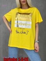 футболка 1699653-10: Цвет: желтый_x000D_
_x000D_
ткань 95% хлопок 5% спандекс хороший длина 65 см груди 56 см