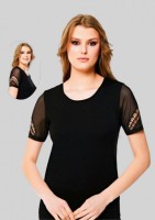 Женская футболка Belinay 8068: Цвет: Черный
Производитель: Турция
Материал: 47% модал; 47% хлопок; 6% эластан
Цвет: Черный