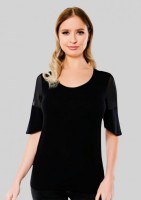 Женская футболка Belinay 8058: Цвет: Черный
Производитель: Турция
Материал: 96% вискоза, 4% эластан
Цвет: Черный