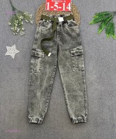джинсы с ремнем 1709289-2: Цвет: Серый