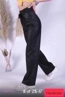 Кожаные брюки Палаццо / С Начёсом 1668171-1: Цвет: Черный