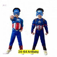 Карнавальный костюм 1673229-1: Материал: текстиль
Цвет: Синий_x000D_
_x000D_
Капитан Америка с мускулами
В комплекте: комбинезон, маска