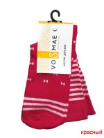 Носки детские 6с414д40 (540): Состав: хлопок 75%, п/а 23%, эластан 2%
Торговая марка: voSmae_x000D_
_x000D_
Классические детские носки красного цвета с бантиками и полосками.