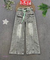 джинсы с поясом 1699780-1: Цвет: Серый