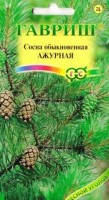 Сосна обыкновенная Ажурная: Цвет: https://sibsadsemena.ru/index.php/katalog/product/view/608/83680
Дерево высотой до 20-40 м, в молодости с конусовидной, позднее с зонтиковидной кроной. У взрослого дерева кора глубокобороздчатая, красно-бурая. В верхней части створа ярко-рыжая. Хвоя сизовато-зеленая, слегка изогнутая, плотная, торчащая, длиной 4-7 см, в пучке по 2 хвоинки. Шишки одиночные или по 2-3, семена – крылатые орешки, – созревают на второй год. Очень светолюбива, предпочитает легкие почвы, чувствительна к загрязнению воздуха. Отличается быстрым ростом и отличной зимостойкостью. Размножается семенами без предварительной подготовки (посев осенью), но значительно успешнее после 2-3-месячной стратификации во влажном песке при температуре 2-7