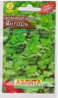 Кориандр Янтарь: Цвет: https://sibsadsemena.ru/index.php/katalog/product/view/504/88699
Эфиромасличное однолетнее растение, использующееся как пряность. Сорт среднеспелый (100-125 дней от появления всходов до начала созревания), засухо- и морозоустойчивый. В пищевых целях используется зелень и семена. Фасовка 3г