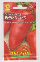 Перец Винни Пух (Код: 68013): Цвет: https://sibsadsemena.ru/index.php/katalog/product/view/24/69873
Скороспелый сорт, период от всходов до технической спелости 107-111 дней. Растение компактное, штамбовое, высотой 25-30 см, с букетным расположением плодов. Плоды конусовидной формы, гладкие, сочные, ароматные. Масса 50-70 г. Фасовка 0,3г  