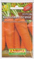 Морковь Королева осени: Цвет: https://sibsadsemena.ru/index.php/katalog/product/view/13/65632
Позднеспелый сорт (период от всходов до технической спелости 125-135 дней). Корнеплод длинный, конической формы, с заостренным кончиком. Сердцевина и кора красные. Мякоть сочная, нежная и очень сладкая. Масса до 230 г. Используют как для потребления в свежем виде, так и для длительного хранения. Фасовка 2г  