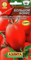 Томат Большой Бонус: Цвет: https://sibsadsemena.ru/index.php/katalog/product/view/582/91455
Продуктивный индетерминантный сорт для теплиц. Мощные растения образуют 6-8 крупных плодов*– сливок в каждой кисти. Отдельные томаты имеют аккуратный носик. Созревание урожая наступает в средние сроки – через 100-115 дней после появления всходов. Плоды достигают массы 185 г. Ароматная, мясистая, сладкая мякоть делает сорт незаменимым в домашней кулинарии. Урожайность при хорошей агротехнике – около 15-18 кг/м2. * Форма плодов может меняться в зависимости от условий. Фасовка 0,2г