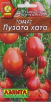 Томат Пузата Хата (Код: 68110): Цвет: https://sibsadsemena.ru/index.php/katalog/product/view/582/70863
Раннеспелый (87-92 дня от появления массовых всходов до созревания плодов), высокоурожайный сорт с продолжительным периодом плодоношения, для открытого грунта и пленочных укрытий. Плоды широкогрушевидные, ребристые, мясистые, очень вкусные, массой до 300 г. Окраска зрелых плодов – красная. Незаменим для потребления в свежем виде и всех видов переработки. Плоды великолепно сохраняют товарные качества после съема и при транспортировке.  Фасовка 0,1г