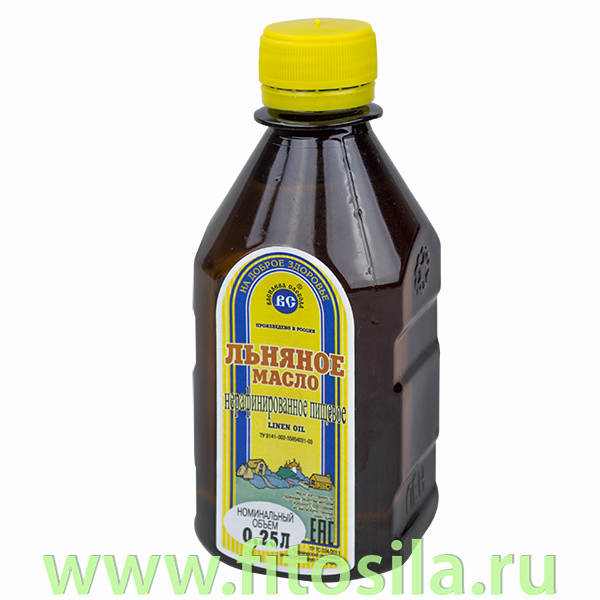 Льняное масло пищевое нерафинированное 0,25 л , т. з. "Василева Слобода" (Чкаловск): Цвет: https://fitosila.ru/product/lnanoe-maslo-pisevoe-nerafinirovannoe-025-l-t-z-vasileva-sloboda-ckalovsk
Льняное пищевое масло содержит небольшой процент витамина F, который является единственным витамином, не синтезируемым в организме, а привносимым извне. В состав этого витамина входят ценные полиненасыщенные кислоты Омега-3. Льняное пищевое масло - самый богатый источник кислот Омега-3, которые называют природным эликсиром молодости. Содержание этих кислот в льняном масле, полученном холодным способом, почти вдвое выше, чем в рыбьем жире (отсюда этот специфический запах, свойственный рыбьему жиру). В остальных продуктах Омега-3 чаще всего отсутствует. В этом заключается уникальность пищевого льняного масла!