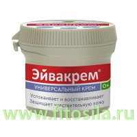 Эйвакрем крем универсальный детский, 60г: Цвет: https://fitosila.ru/product/ejvakrem-krem-universalnyj-detskij-60g
Эйвакрем крем универсальный детский.
ЭЙВАКРЕМ представляет собой водоотталкивающую плотную текстуру, которая образует заживляющий слой на раздраженном участке, снимает дискомфорт и жжение, одновременно формирует защитный барьер при контакте кожи с раздражающими веществами (в т.ч. содержимого подгузника).
Успокаивает кожу при покраснении и жжении (в т.ч. пеленочный, атопический дерматит, опрелости, натертости) у грудных детей и взрослых.
Активные компоненты, входящие в ЭЙВАКРЕМ, обладают защитным, антисептическим и заживляющим свойствами.
Оксид цинка
обладает адсорбирующим, вяжущим и подсушивающим свойством.  Снимает раздражение и покраснение.
Ланолин
– натуральный воск животного происхождения. Ланолин образует на коже воздухопроницаемую и водоотталкивающую мантию. При нанесении на кожу, потеря влаги сокращается – кожа становится мягкой, гладкой и менее чувствительной, при регулярном применении. Обеспечивает длительное смягчение, восстанавливает липидный баланс. 
Бензилциннамат
- оказывает противогрибковое и бактерицидное действие. обладает широким терапевтическим спектром, который включает антигрибковое, антимикробное и антисептическое действие. Предотвращает присоединение вторичной инфекции. Останавливает рост патогенных микроорганизмов.