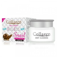 Крем для лица с муцином улитки и коллагеном Collagen Deep Cleansing Snail Whitening 80 g: Цвет: https://www.kosmetichca.ru/product/krem-dlya-litsa-s-mutsinom-ulitki-i-kollagenom-collagen-deep-cleansing-snail-whitening-80-g/
Крем обогащен отбеливающими и увлажняющими ингредиентами, которые быстро проникают в клетки кожи, осветляет пигментацию, выравнивает тон, отбеливает, восстанавливает поврежденную кожу, увлажняет, сужает поры и устраняет акне, делает кожу нежной и гладкой. Water, Mineral build Glycerin, Petrolatum, Cetearyl Alcohol, PEG-20 Stearate, Glyceryl Stearate, PEG- 100 Steqrate/Dimethicone, Carbohner, Triethanolamine, Xanthan Qum, Diazqlidinyl Urea, Methylparaben, Propylparaben, Fragrance, Hydrolyzed Collagen, Snail Secretion Filtrate, Disodium EDTA. Применение: Небольшое количество крема нанести на предварительно очищенное лицо легкими массирующими движениями. Крем подходит для ежедневного использования утром и вечером.