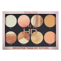 Палетка хайлайтеров и бронзаторов Revolution Pro HD Highlighter Palette Brighter Than My Future: Цвет: https://www.kosmetichca.ru/product/paletka-khaylayterov-i-bronzatorov-revolution-pro-hd-highlighter-palette-brighter-than-my-future/
Палетка хайлайтеров и бронзаторов Revolution Pro HD Highlighter Palette Brighter Than My FutureБольшая палетка хайлайтеров Makeup Revolution Pro HD Highlighter Palette Brighter Than My Future из 8 разных продуктов. Золотистый сатиновый хайлайтер без шиммера и видимых блесток обеспечивает деликатное сияние вашей кожи. Градиентные матово-сатиновые персиковые румяна, выбирайте интенсивность цвета в зависимости от настроения и оттенка кожи. Пятицветный запеченный хайлайтер с разбегом оттенков от шампанского и бежевого до коричневого. Насыщенный золотой хайлайтер с шиммером. Интенсивное сияние. Пятицветный бронзовый запеченный хайлайтер в более темных оттенках для смуглой кожи. Трехцветный запеченный хайлайтер с золотом, бронзой и медью. Бежево-золотой запеченный хайлайтер. Сатиновые румяна с нежным оттенком загара и деликатным свечением.