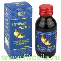 Концентрат "Огневка-Экстра" с экстрактами трав для бронхов, 100 мл, т. м. "ЖИВА": Цвет: https://fitosila.ru/product/koncentrat-ognevka-ekstra-s-ekstraktami-trav-dla-bronhov-100-ml-t-m-ziva-305-steklo
В основу продукта положены народные рецепты использования целительных свойств деревьев и трав, соединенные и усиленные замечательными свойствами продуктов пчеловодства – огневки и прополиса. Применение Огневки-Экстра является эффективным вспомогательным способом оздоровления при инфекционных заболеваниях – бронхите, трахеите, ларингите, пневмонии и т.д.
Оздоравливающий эффект от употребления Огневки-Экстра обусловлен наличием в ее составе широкого и разнообразного спектра натуральных химических веществ, способных подавлять и уничтожать основные причины заболеваний дыхательных путей – бактерии, вирусы, грибки, обладающих ярко выраженными муколитическими свойствами.