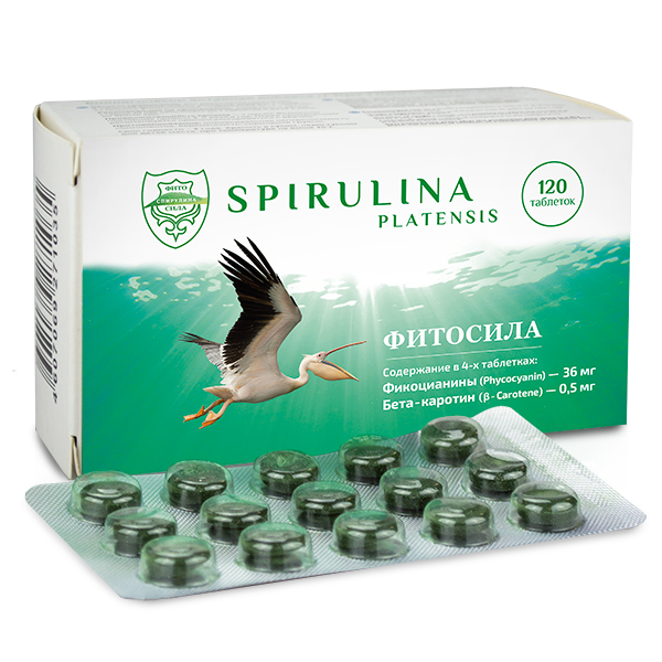 Спирулина - Фитосила ® БАД, № 120 табл. х 0,35 г (блистер): Цвет: https://fitosila.ru/product/spirulina-fitosilar-bad-no-120-tabl-h-035-g-blister
Спирулина фитосила
(120 таблеток) - натуральный источник витаминов и аминокислот. В составе биодобавки содержится бета-каротин и фикоцианины, благодаря которым можно обеспечить сбалансированное питание и компенсировать нехватку полезных веществ в организме.
Спирулина фитосила (120 таблеток) содержит экстракт водоросли Спирулины, которая содержит растительный белок, аминокислоты, витамины группы В (1,2,3,6,9), а также витамин С, Е, D, А. Кроме того, такая биодобавка поможет восполнить нехватку магния, кальция, фосфора, железа и меди.
Биодобавка незаменима при авитаминозе, хронической усталости, несбалансированном питании и нарушении обмена веществ. У нас вы сможете купить Спирулину по выгодной цене, без наценок и переплат.