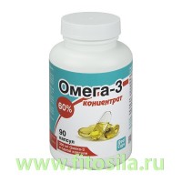 Омега-3 концентрат 60% - БАД, № 90 капсул х 500 мг: Цвет: https://fitosila.ru/product/omega-3-koncentrat-60-kaps-po-500-mg-no90
Биологически активная добавка к пище "Омега-3 концентрат 60%"
Мягкие желатиновые капсулы по 1000мг. 
ПНЖК Омега 3 - 60 не менее %, в том числе эйкозапентаеновая кислота - 33%, докозагексаеновая кислота -22%.  