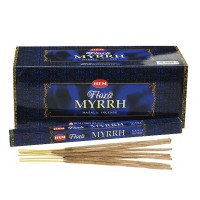 Hem Masala Incense Sticks MYRRH (Благовония пыльцовые МИРРА, Хем), уп. 8 палочек.: 