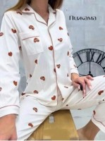 : Цвет: https://vk.com/photo-211100476_457255970
Новые получил пижамы с штаны 
 Ткань в рубчик хорошего качество 
 Размер : 42 - 44 - 46 - 48 - 50 .
