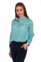 Блуза Деми-3: Состав:  Штапель (100% хлопок)
Классическая женская блузка прямого кроя с длинным рукавом на пуговицах, воротник стойка.