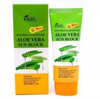 Крем для лица и тела солнцезащитный с экстрактом алоэ - Aloe vera sun block SPF50/PA+++, 70мл: Крем, содержащий экстракты алоэ вера, богатый витамином Е, помогает коже сохранить оптимальный уровень влажности на протяжении всего дня. Легкая кремовая текстура нежно ухаживает за коже и бережно защищает ее от вредного воздействия солнечных лучей. Регулярное применение крема позволит избежать солнечных ожогов, а также возникновения пигментации кожи. Тщательно подобранные компоненты крема отражают ультрафиолет, действуя как миллионы микроскопических зеркал