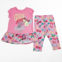 Комплект для девочки (футболка+бриджи), рост 104 см (56), цвет розовый_160084: 