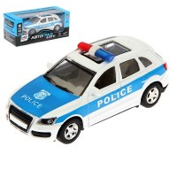Машина металлическая "Полицейский джип", инерционная, свет и звук, масштаб 1:43: Размер  10,5 см × 4,5 см × 3,5 см