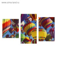 Модульная картина на подрамнике "Парад воздушны× шаров", 31×35 см, 30×60 см, 32×45 см, 93×60 см: Состав  Дерево, ПВХ