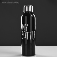 Бутылка для воды "My bottle" с винтовой крышкой, 500 мл, чёрная, 6.5х24 см: 