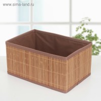 Корзина для хранения плетеная "Бамбук" 31х22х15 см, большая, цвет коричневый: 
