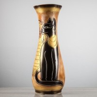Ваза напольная "Осень" Египет, чёрная кот: 