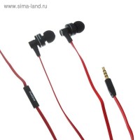 Наушники Luazon Hi-Fi LH -503, вакуумные, с микрофоном, красно-чёрные: 