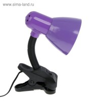 Лампа настольная Е27 220V с выкл. на зажиме "Фиолетовая" металл, пластик 25х10х13 см: 