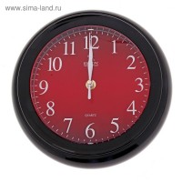 Часы настенные круглые мини "Минуты", чёрно-красные: 