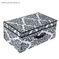 Короб для хранения с крышкой 45х30х20 см "Вензель", цвет черно-белый: 