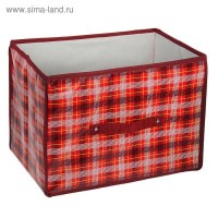 Короб для хранения 37х27х27 см "Шотландка", цвет красный: 