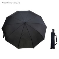 Зонт полуавтоматический "Однотонный", R=55см, цвет чёрный: 