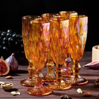 Набор бокалов для шампанского Magistro «Круиз», 160 мл, 7?20 см, 6 шт, цвет янтарный: 
