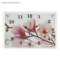 Часы настенные, серия: Цветы, "Бело-сиреневые цветы", 25х35 см, микс: 